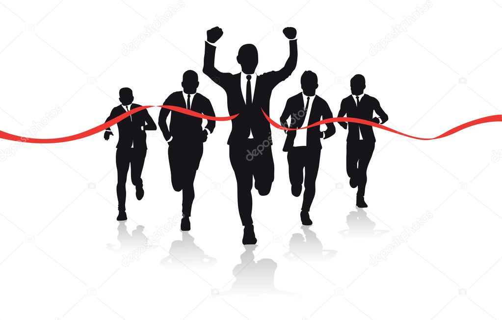 A group of business runners