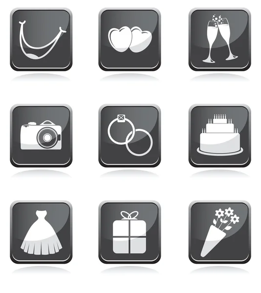 Set von Hochzeitssymbolen — Stockfoto