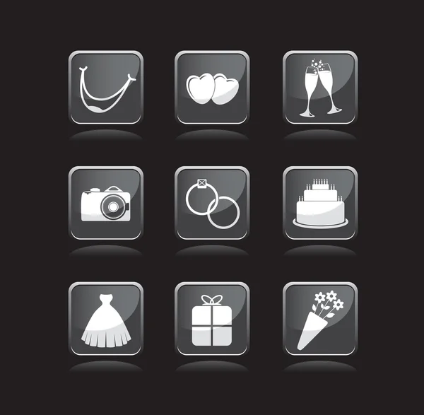 Set of wedding icons — Stock Photo, Image