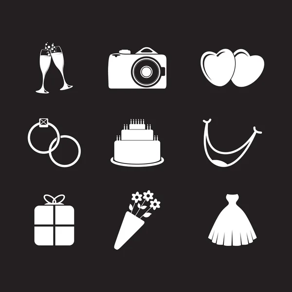 Набор свадебных икон — стоковое фото