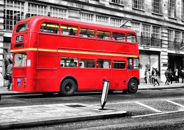 Red Bus in london clipart