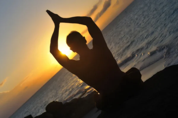 stock image Zen postion on the beach