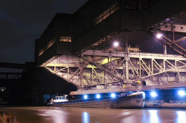 stock image Boat on industrial area