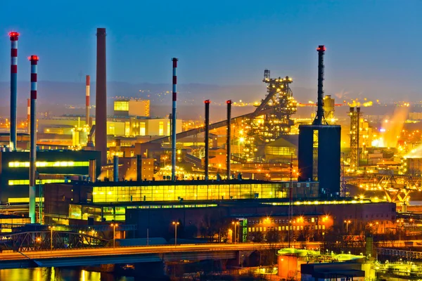 stock image Industrial area at night