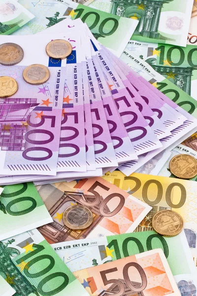 Vele euro-bankbiljetten — Stockfoto