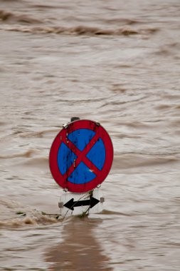 Flooding during high water after rain clipart