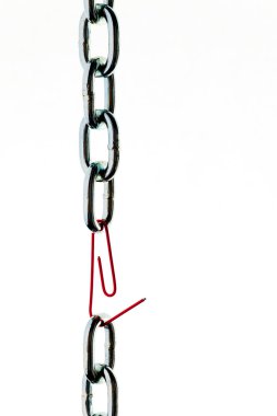 Steel chain zusammengeh of a paper clip clipart