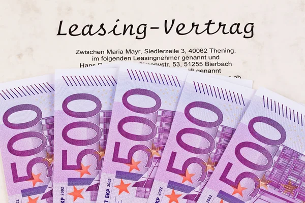 Eurobiljetten en lease — Stockfoto