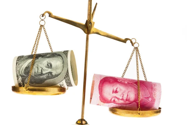 stock image Yuan and the dollar