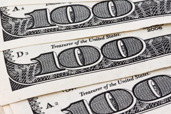 Dólar notas de moeda. detalhe — Fotografia de Stock