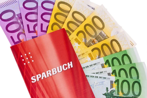 stock image Euro banknotes and savings account