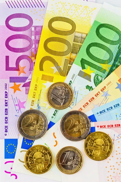 Fanem banknotów euro — Zdjęcie stockowe