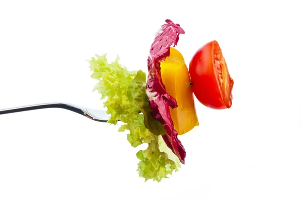 Salat auf einer Gabel — Stockfoto