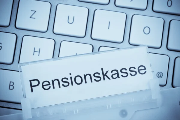 Mala sobre o assunto: fundo de pensões — Fotografia de Stock