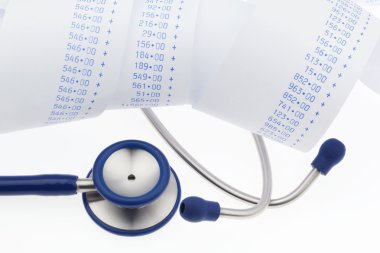 Stethoscope and computer strips clipart