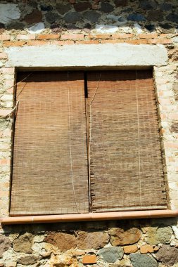 Old blinds of a house clipart