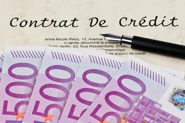 Contrato de crédito (francés ) —  Fotos de Stock