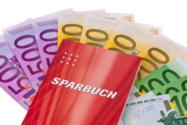 stock image Euro banknotes and savings account