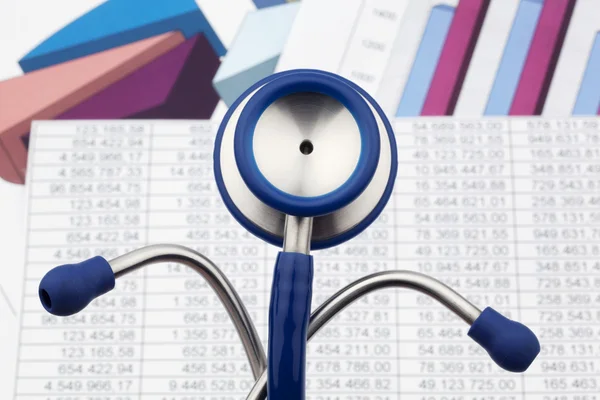 Stethoscope and account numbers — Stock Photo, Image