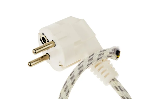 Güç kablosunu ve kopmuş bir kablo — Stok fotoğraf