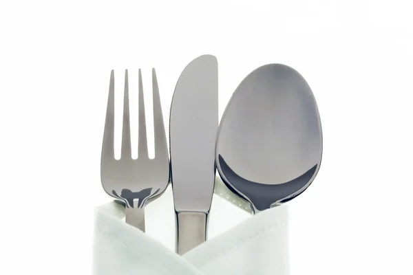 Couteaux, fourchettes et assiettes — Photo