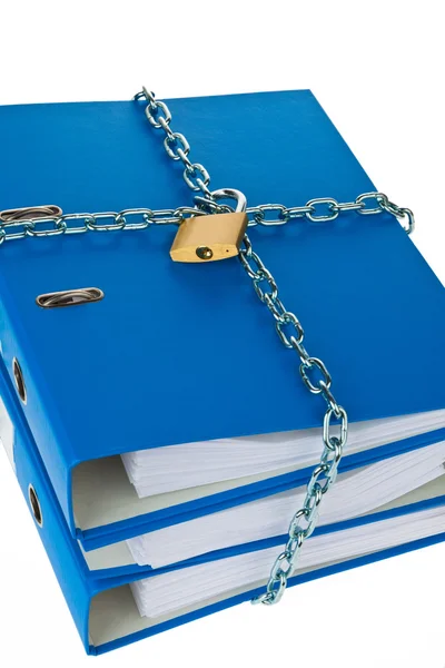 File folders locked with chain Royalty Free Stock Images