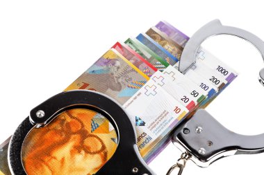 Handcuffs and swiss francs clipart