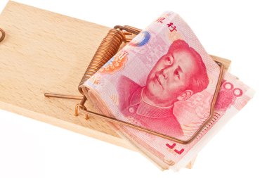 Chinese yuan banknotes clipart