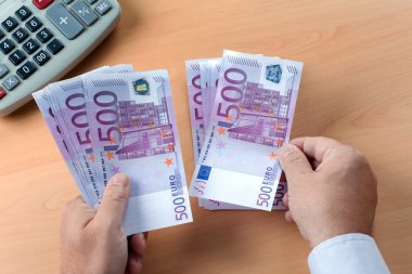 Many euro banknotes clipart