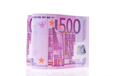 Euro banknotes money in the form of a heart clipart