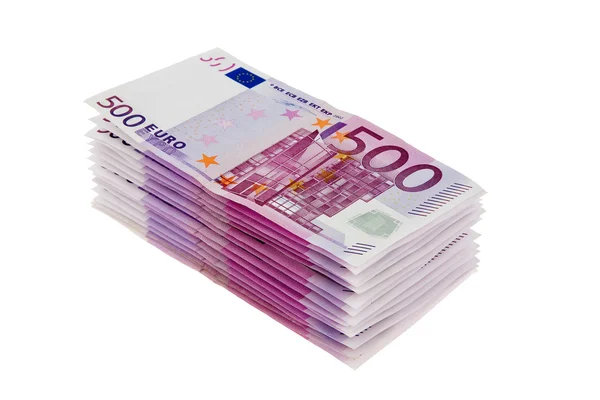 500 euro-bankjegyek sok pénzt — Stock Fotó