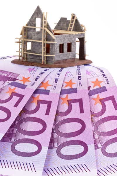 Euro peníze a švýcarský Frank bankovky — Stock fotografie