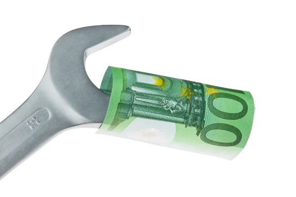 Eurons sedlar och pengar verktyg — Stockfoto