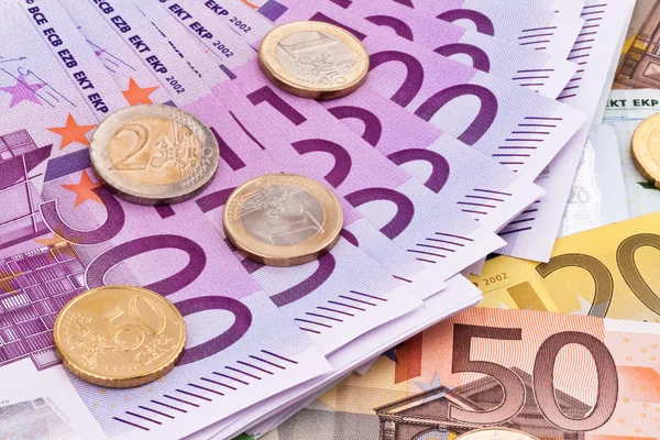 Numerosas notas de euro — Fotografia de Stock