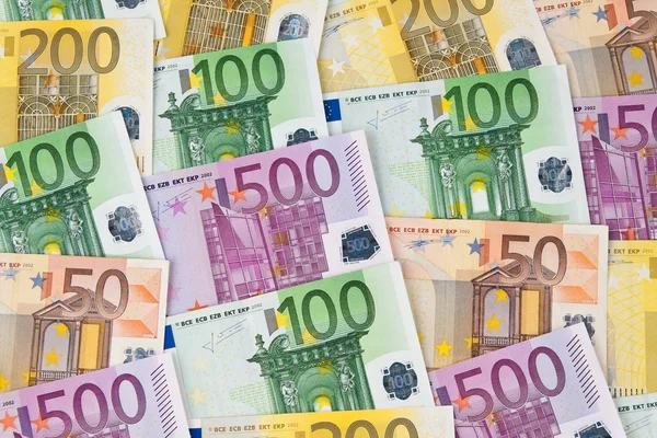 Nombreux billets en euros monnaie — Photo