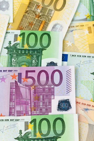 Many euro banknotes money — Stock Photo, Image