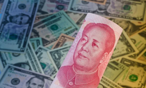 Çin iş yuan ve Doları — Stok fotoğraf