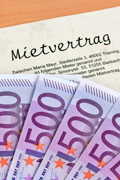 Banconote in euro e leasing — Foto Stock