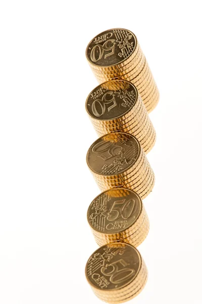 Stapel Euromunten — Stockfoto