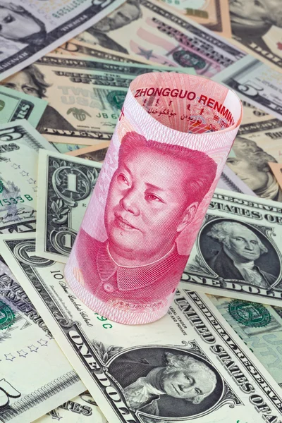 Chine yuan d'affaires et dollar — Photo