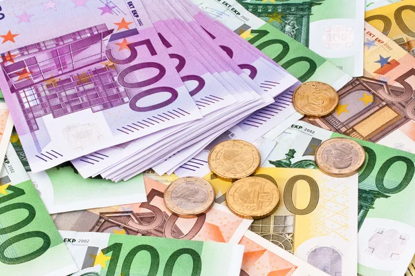 Nombreux billets en euros monnaie — Photo