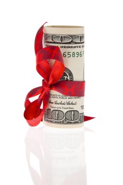 Dollar bills as a monetary gift clipart