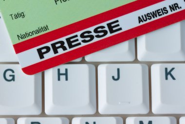 Press id of a journalist clipart