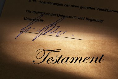 Testament in german clipart