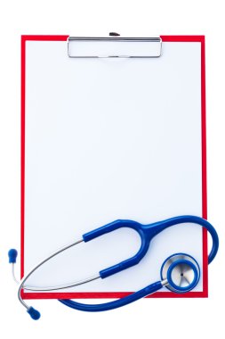 Clipboard with notes and stethoscope clipart