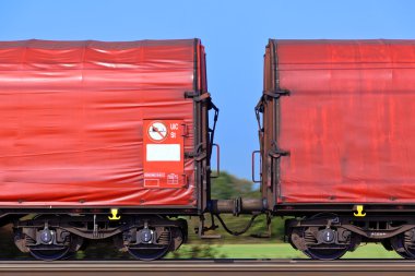 Freight train on rails clipart