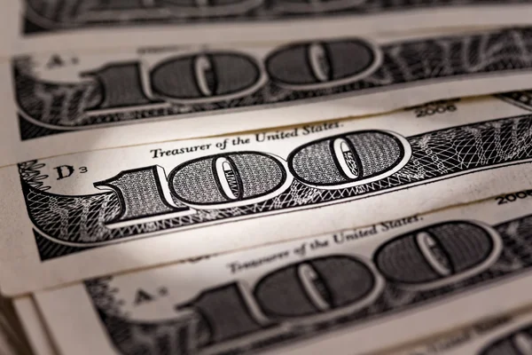 Close-up de notas de dólar — Fotografia de Stock