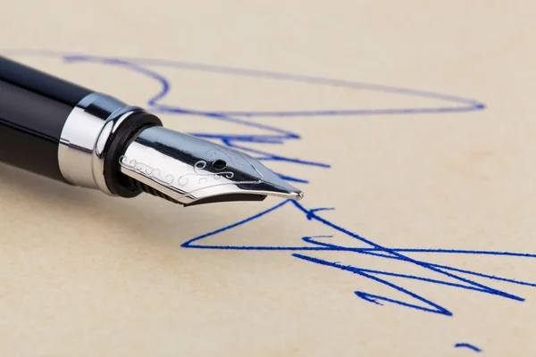Ручка и подпись — стоковое фото