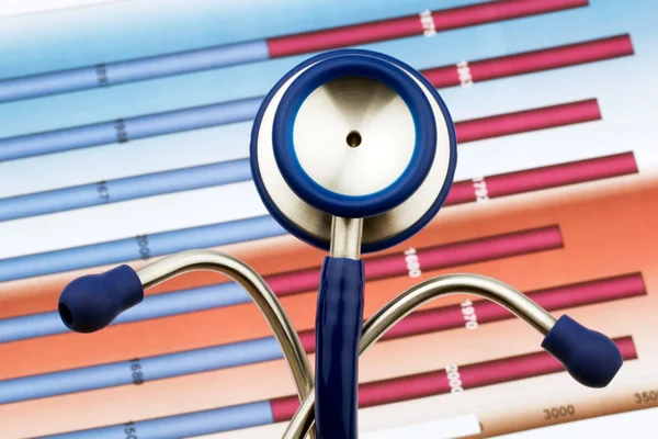 Stethoscope and account numbers — Stock Photo, Image