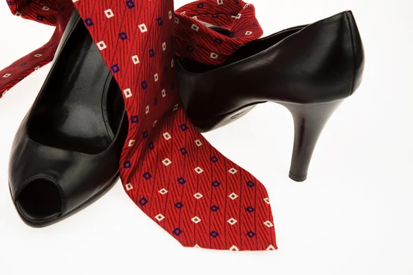 Vysoké podpatky a kravatu — Stock fotografie